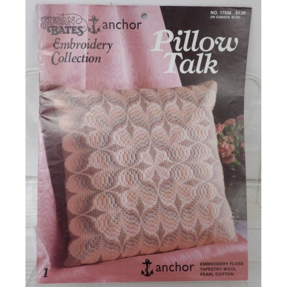 Pillow Talk Susan Bates Embroidery Collection #17556 ©1986 Susan Bates Inc
